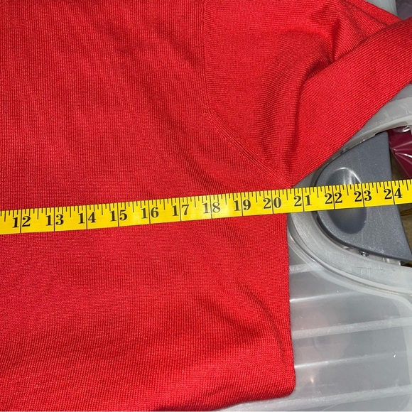 Andrea Anders Turtleneck Lg Red Cashmere Silk Long Sleeve Sweater Vtg Holiday - Picture 6 of 9